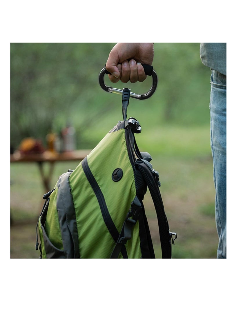 إي سي في في مجموعة من 2 خطاف لعربة الأطفال، مشبك كبير لعربة الأطفال، خطاف منظم لتعليق الحقائب، وحقيبة الحفاضات، وحقائب التسوق (أسود) - Image 3