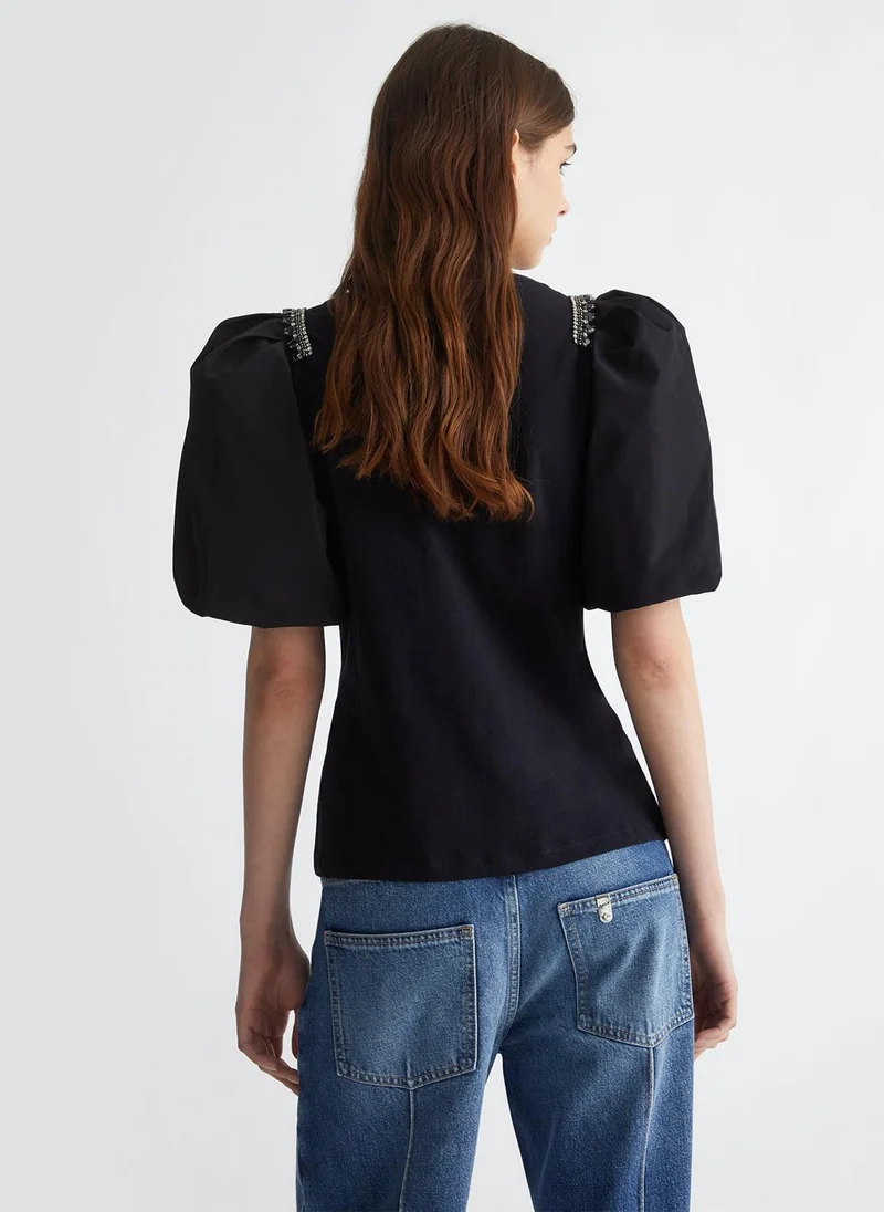 Liu Jo Jersey T-shirt with gemstones