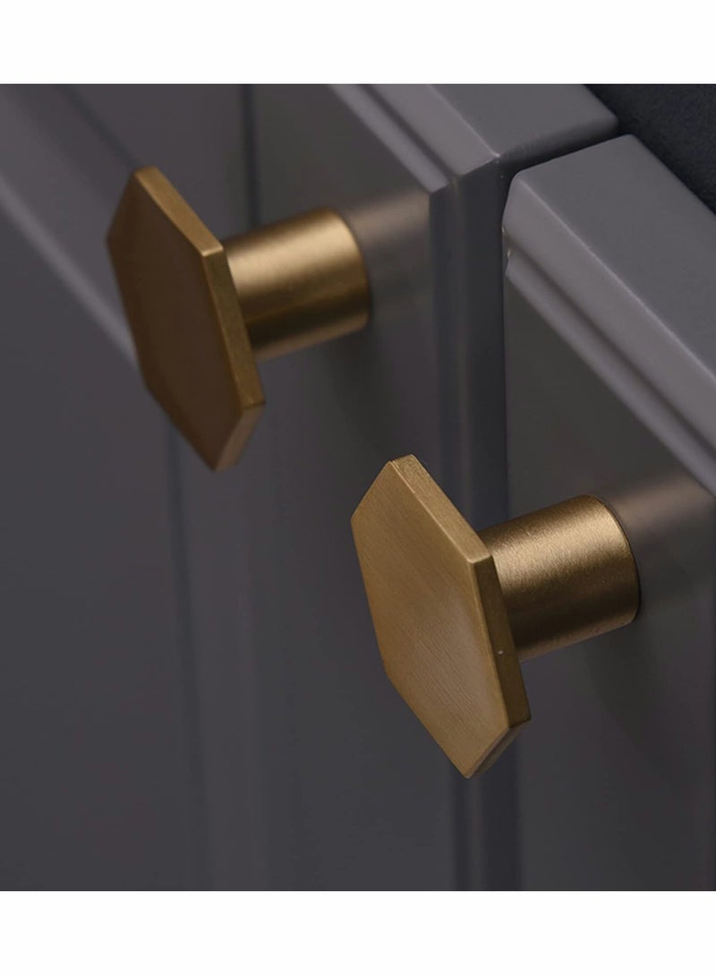 Cabinet Knobs Gold Drawer Knobs Solid Brass Cupboard Knobs with 6 Screws for Drawer, Wardrobe, Cabinets, Doors, Decoration （6Pcs ） - Image 5