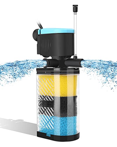 AquaMiracle Aquarium Filter 3-Stage in-Tank Filter Internal Fish Tank Filter Turtle Filter for 70-100 Gallon Fish Tanks with Dual Water Outlet & Aeration - Image 1