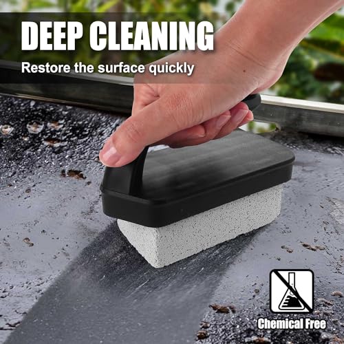 GRILLART Griddle Cleaning Kit for Blackstone, Flat Top Grill Cleaning Kit with Grill Stone, Griddle Scraper, Scouring Pad and Handles, Multifunctional Griddle Accessories for Rusty Grills, Orange - Image 2