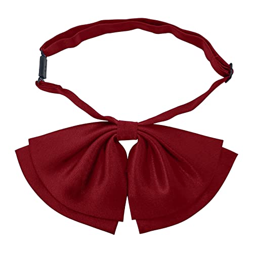 SYAYA Silk Women Casual Bow Tie, Pre-Tied Japanese kawaii School Girl Uniform Anime Bowtie For Lolita Floppy Necktie FWBT-1 (Burgundy) - Image 1