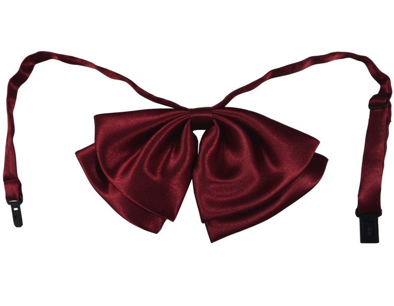 SYAYA Silk Women Casual Bow Tie, Pre-Tied Japanese kawaii School Girl Uniform Anime Bowtie For Lolita Floppy Necktie FWBT-1 (Burgundy) - Image 5