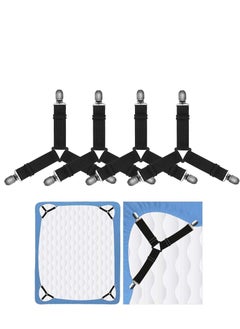 KASTWAVE Bed Sheet Holder Straps 4 Pcs, Adjustable Bed Sheet Fastener and Mattress Cover Holder Fasteners The Triangle Bed Sheet Keeper with Heavy Duty Grippers Clips  - Image 3