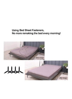 KASTWAVE Bed Sheet Holder Straps 4 Pcs, Adjustable Bed Sheet Fastener and Mattress Cover Holder Fasteners The Triangle Bed Sheet Keeper with Heavy Duty Grippers Clips  - Image 2