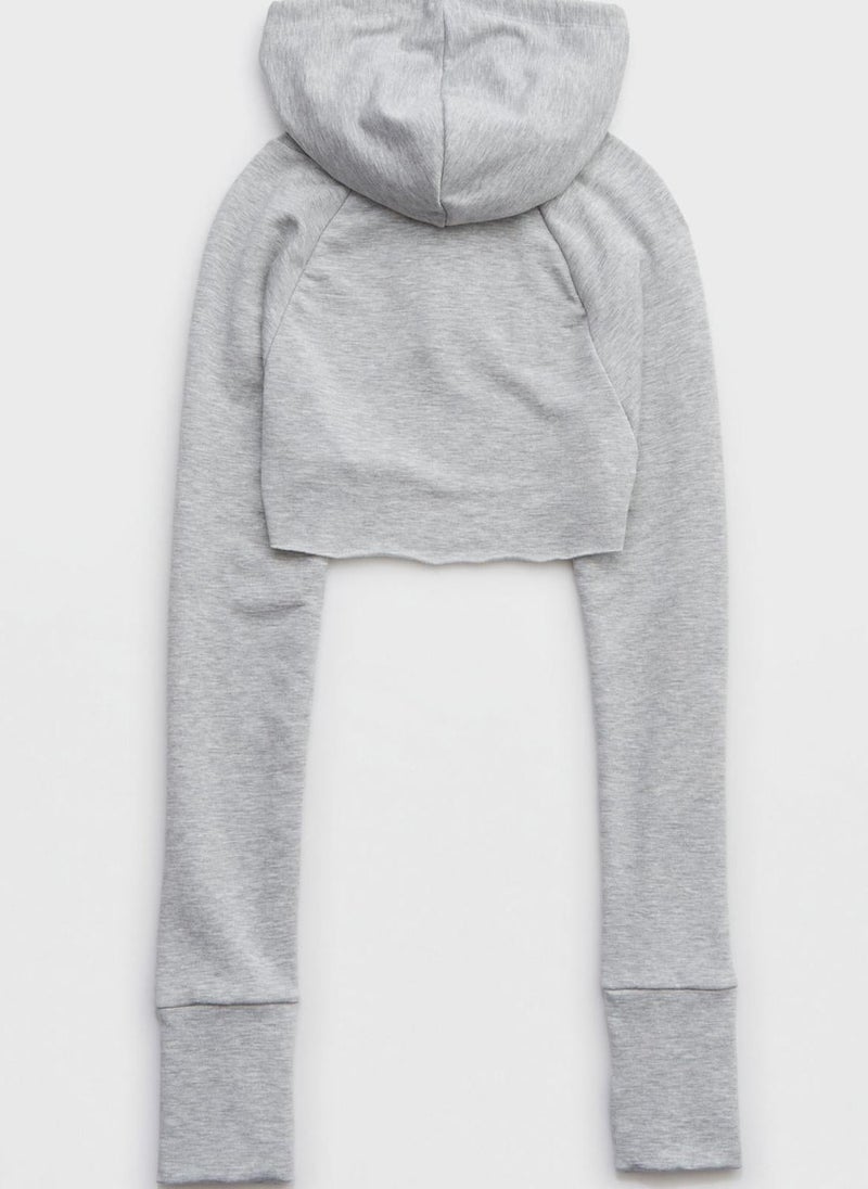 Aerie - Crop Drawstring Hoodie - Image 1