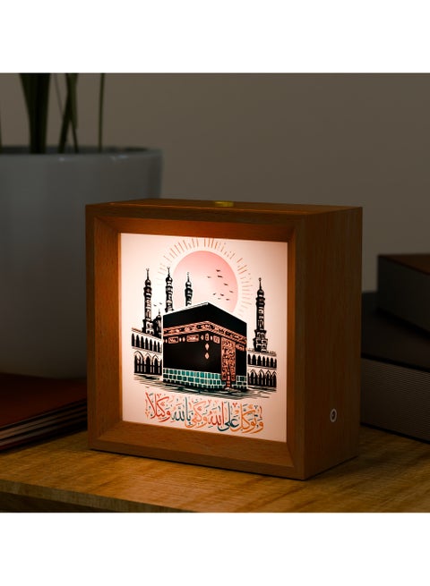 Wooden Night Light with Touch Control, Adjustable Brightness Table Lamp, DIY Photo Frame Gift, Bedroom & Party Decoration