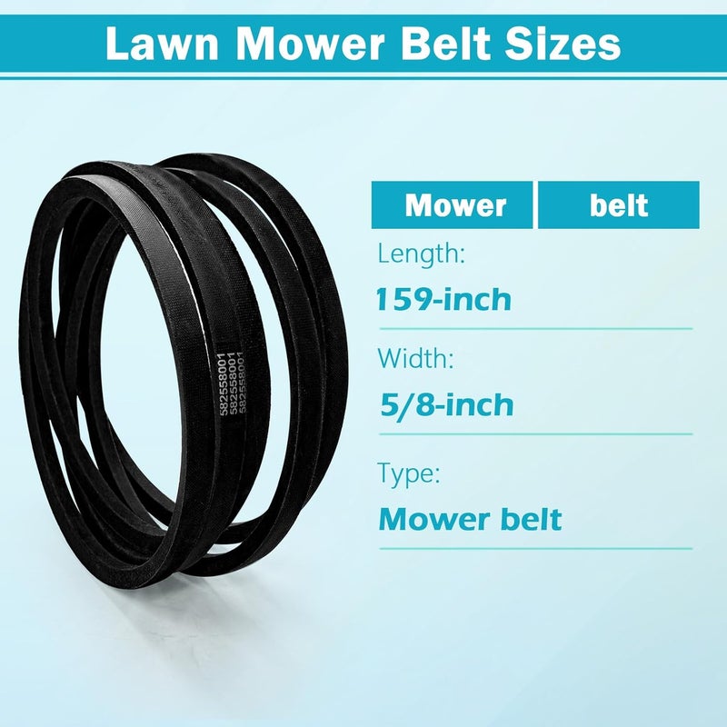 Earthtec 582558001 Replacement for Husqvarna Z248F 48 Inch Zero Turn Mower RedMax RZT48 Jonsered Z48F Lawn Mower Deck Belt 147 1/4" L x 5/8" W - Image 2