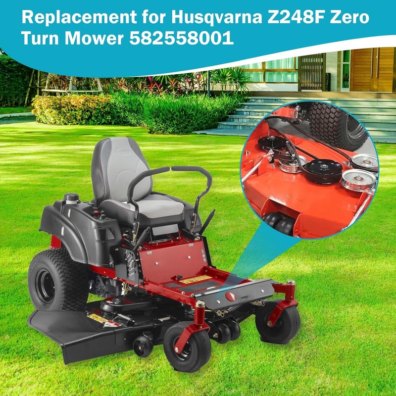 Earthtec 582558001 Replacement for Husqvarna Z248F 48 Inch Zero Turn Mower RedMax RZT48 Jonsered Z48F Lawn Mower Deck Belt 147 1/4" L x 5/8" W - Image 4