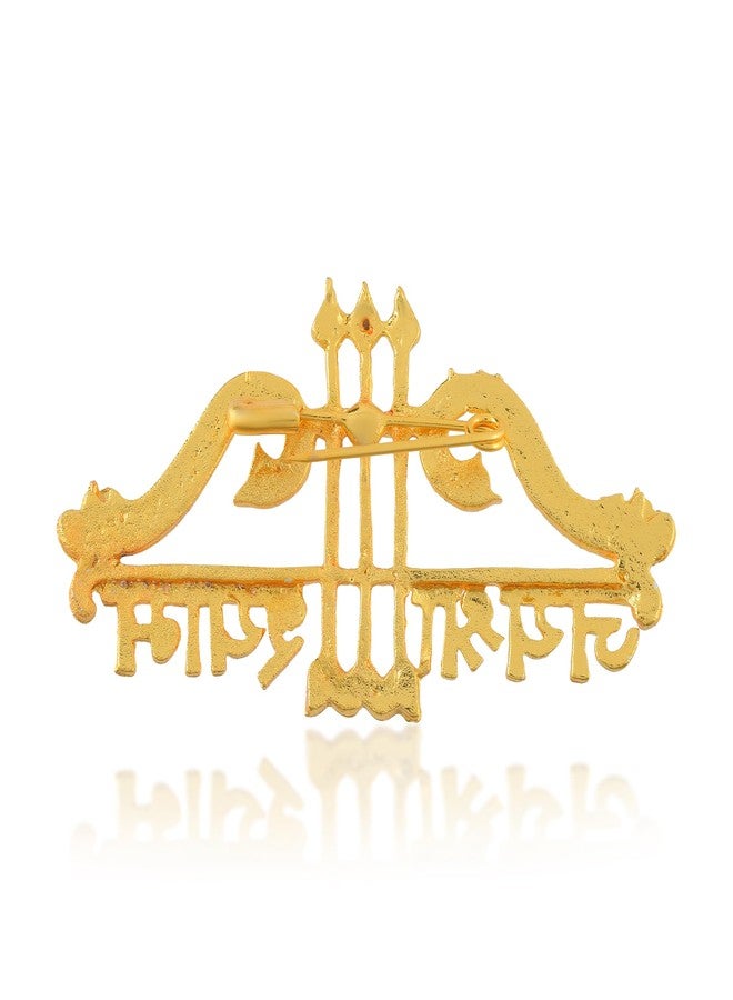 morir بروش مورير النحاسي المطلي بالذهب، مرصع بحجر ألماس صغير، ومزين بالمينا، رمز خاتو شيام تين بان، دبوس طية صدر السترة، بروش دانوش - Image 4