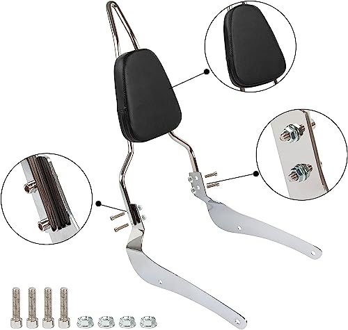 Yarmile Motorcycle Rear Seat Backrest Sissy Bar Back Rest Compatible For Suzuki Volusia VL400 VL800 2001-2011 Boulevard C50 2005-2011 Boulevard M50 2005-2008 - Image 4