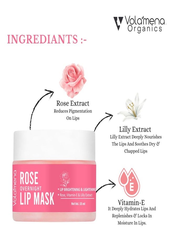 VOLAMENA WITH DEVICE Volamena Rose & Vit-E Lip Mask For Lighten Dark to Natural Pink Lips For Women 15 ml - Image 4