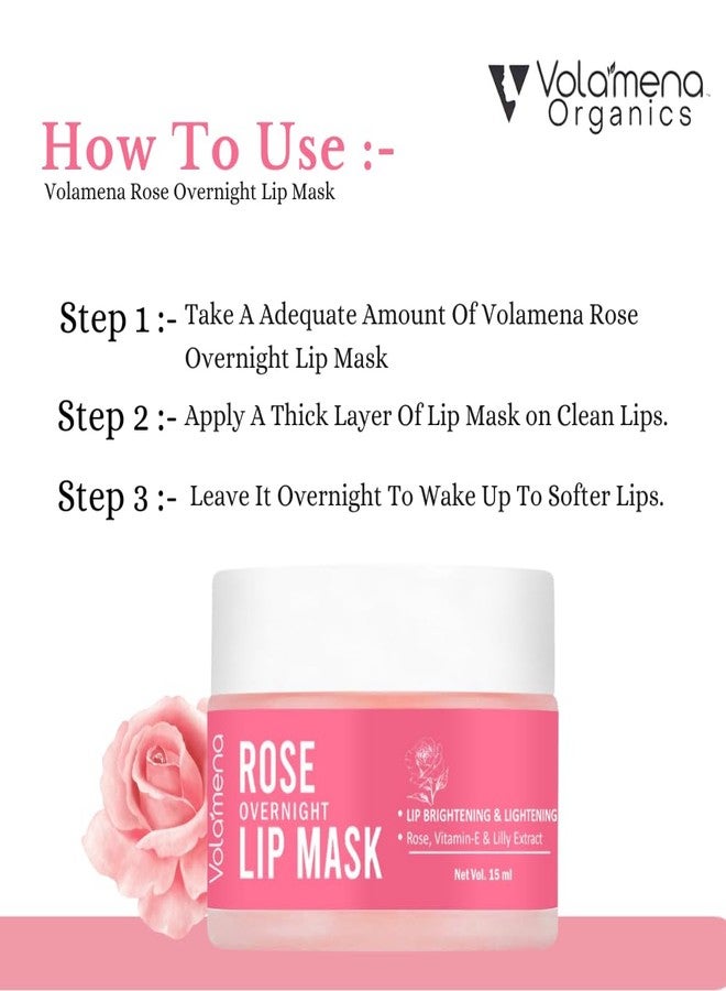 VOLAMENA WITH DEVICE Volamena Rose & Vit-E Lip Mask For Lighten Dark to Natural Pink Lips For Women 15 ml - Image 5