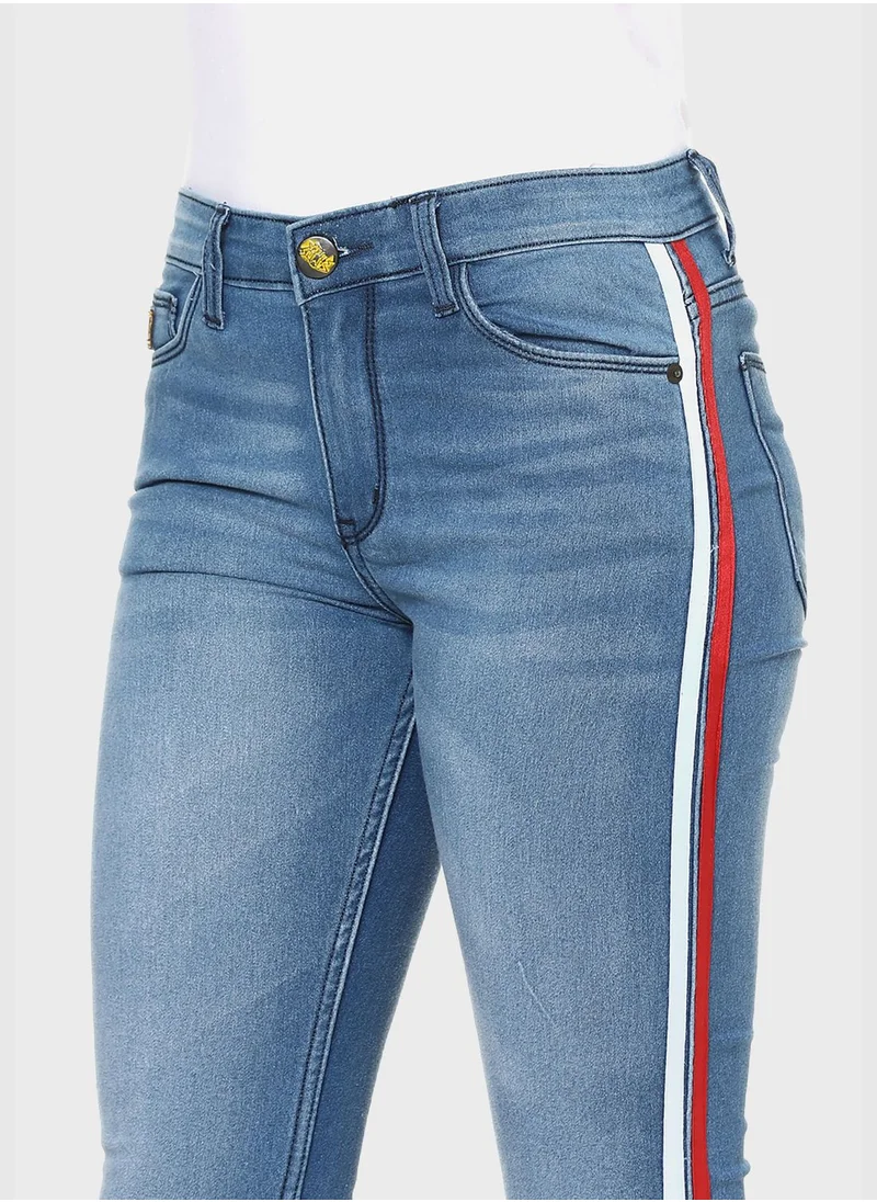 Campus Sutra Jeans with Side Stripes