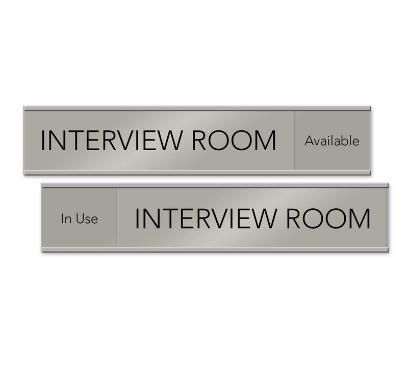 NapTags Interview Room Slider Sign, 10" x 2" "Available/In Use" - Made in the USA! - Image 1