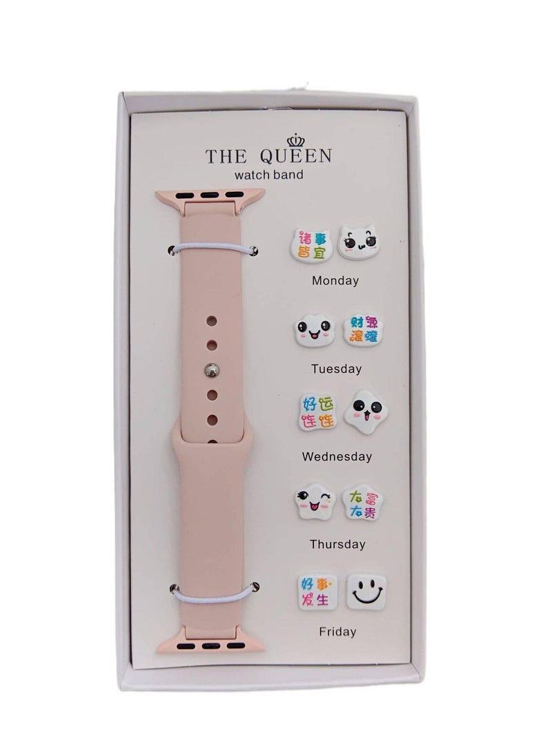 AD #2 Silicone Sport Strap Smartwatch Band Compatible with Apple Watch with Adjustable Fit Replacement Strap for Daily Wear - Image 1