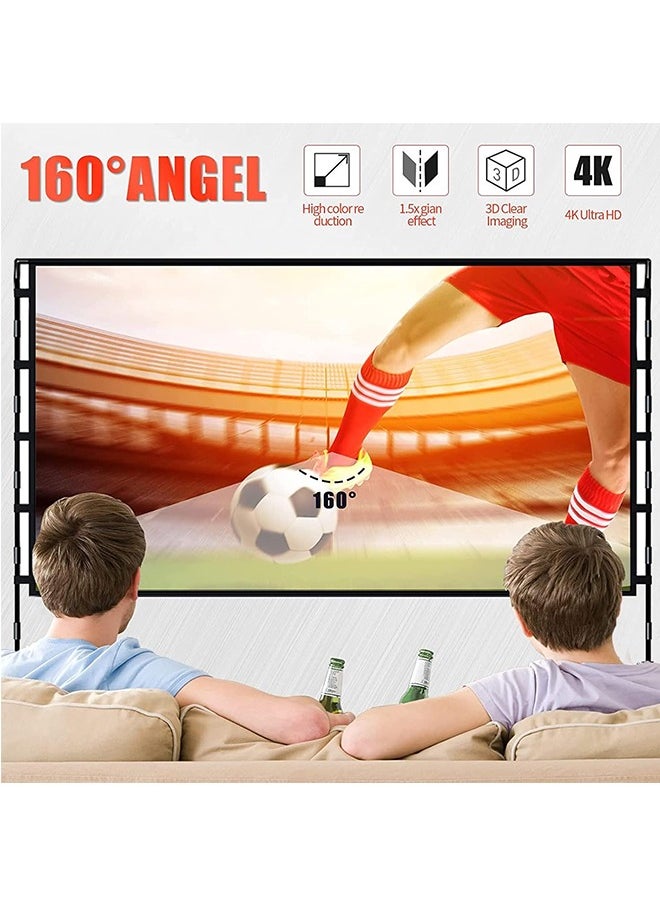 JCB CHIC - Projector Screen with Stand 120 Inch upgrade Portable Projection Screen, 16:9 4K HD Projection Movie Screen for Indoor Our Home Theater Backyard Backyard Cinema Travel - Image 1