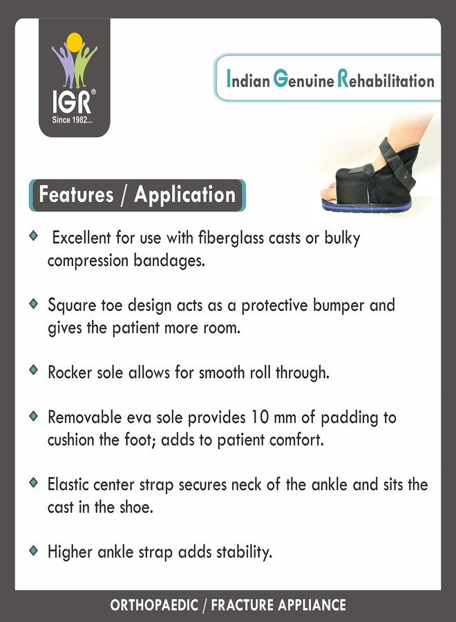 IGR حذاء IGR CAST للقدم المكسورة بعد وضع الجبيرة/الجبس - أسود، قطعة واحدة (XL (9-10)) - Image 3