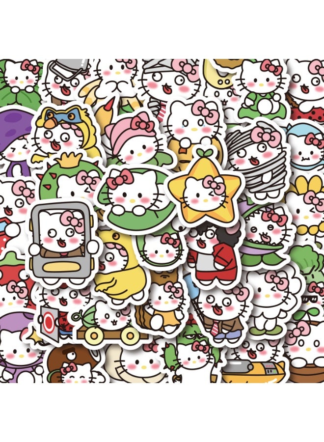 NIBEMINENT 60 Pcs Zombies Hellokitty Deco Kit Waterproof Stickers, High Definition Printing Bright Colors, Suitable for Laptop Skateboard Luggage Water Bottle Guitar DIY - Image 1