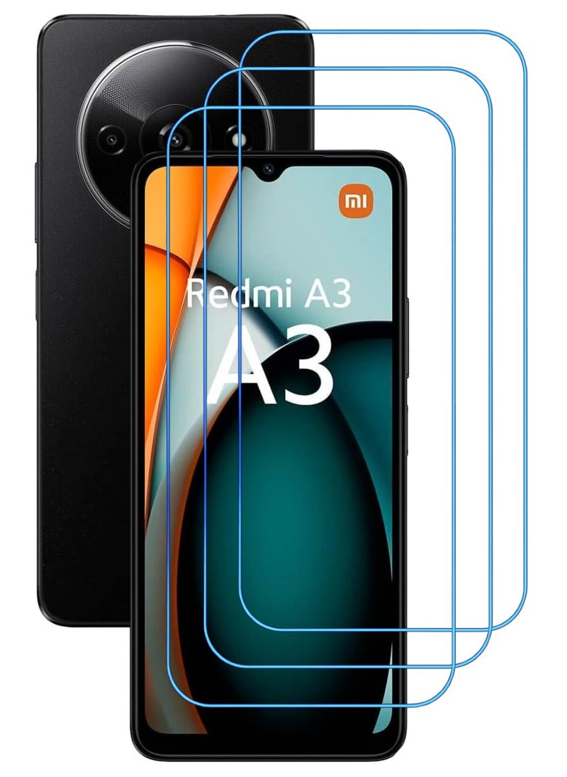 ACLIX 3 Pieces Antistatic ESD Dustproof Premium Quality High Definition Clear Tempered Glass Screen Protector Designed For Xiaomi Redmi A3 - Image 1