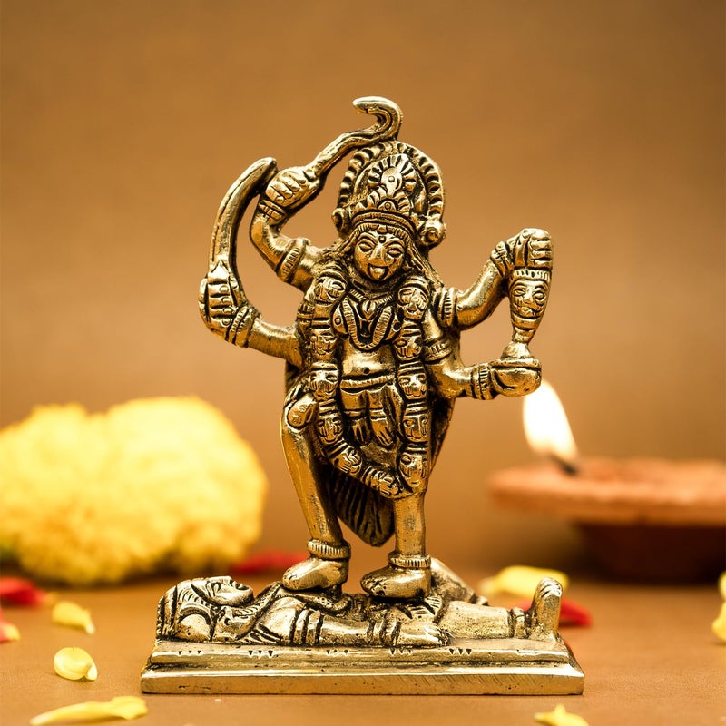 Ekhasa 100% Pure Brass MATA Rani Murti (Size: 11 cm) | Kali Maa Idol for Car Dashboard, Pooja Room, Home Decor & Office Desk | Maa Kaali Goddess Idol | Kali MATA Murti for Home - Image 1