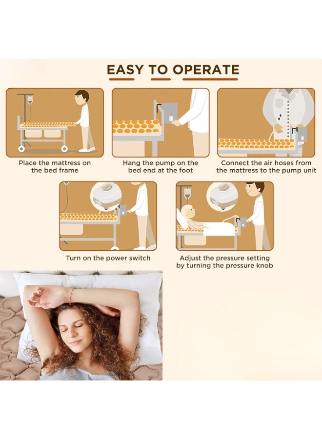 مرتبة هوائية مضادة لتقرحات السرير – تصميم مريح لتخفيف الضغط مع مضخة وجيب تخزين - Image 3