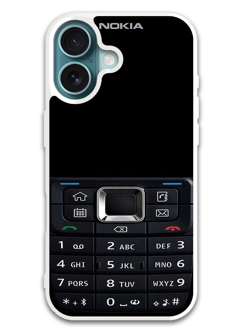 Theodor Protective Case Cover For APPLE IPHONE 16 Plus Old Phone Pattern (White Bumper) - Image 1