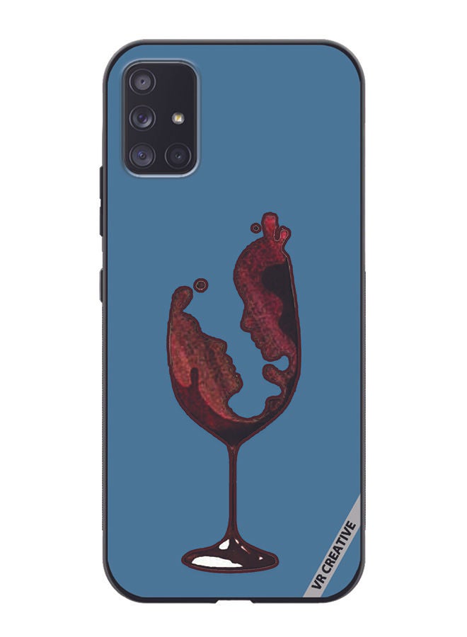 VR CREATIVE Protective Case Cover For Samsung Galaxy A71 5G Wine Glass Art Design Multicolour - Image 1