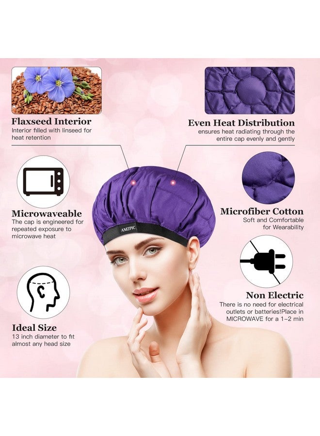 Amzpic Cordless Deep Conditioning Heat Cap - Safe, Microwavable Heat Cap for Steaming, Heat Therapy for Hair, Flaxseed Seed Interior for Maximum Heat Retention (Second Generation) - Image 2