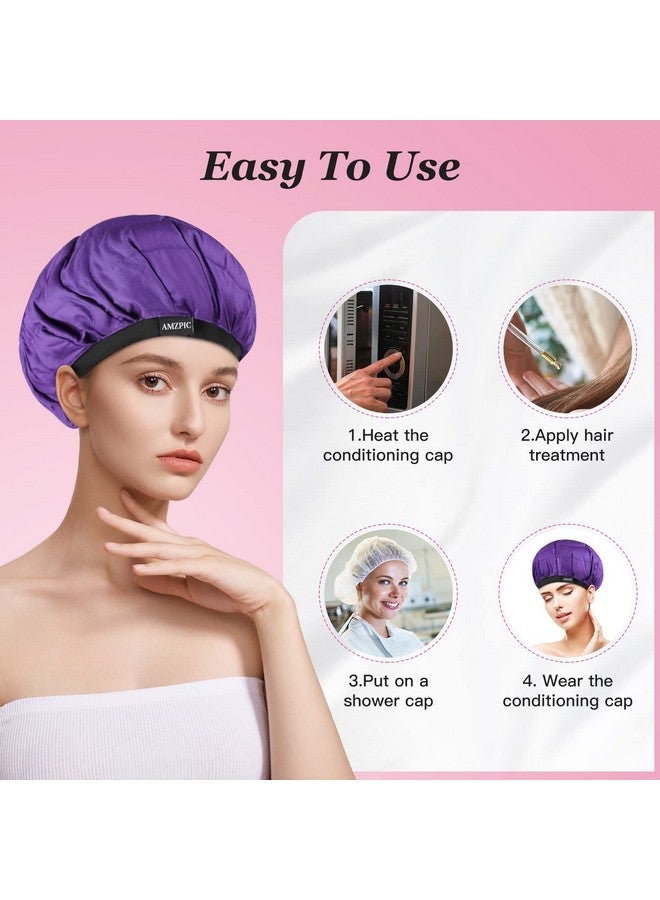 Amzpic Cordless Deep Conditioning Heat Cap - Safe, Microwavable Heat Cap for Steaming, Heat Therapy for Hair, Flaxseed Seed Interior for Maximum Heat Retention (Second Generation) - Image 4