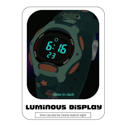 SPIKY Digital Sports Watch for Kids (Green) | Multifunctional with Luminous Display & Alarm | Water Resistant & Printed Silicone Strap | Birthday Gift Wrist Watches for Boys & Girls | Age 2-14 Yrs - Image 2