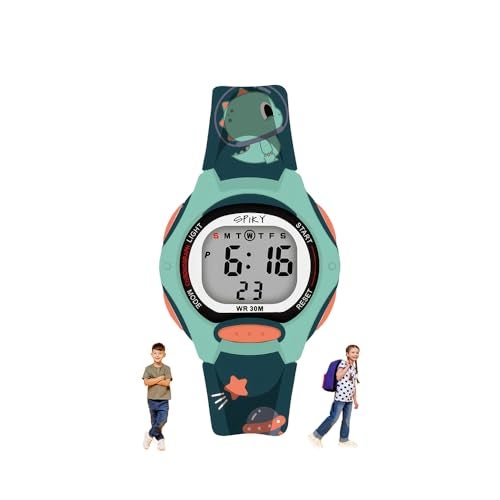 SPIKY Digital Sports Watch for Kids (Green) | Multifunctional with Luminous Display & Alarm | Water Resistant & Printed Silicone Strap | Birthday Gift Wrist Watches for Boys & Girls | Age 2-14 Yrs - Image 1