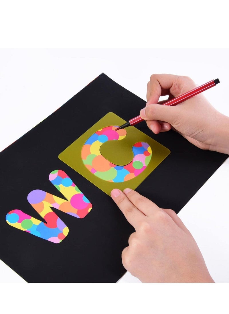 Y&D - 26 Pieces Alphabet Stencils Set Plastic Letter for Painting Learning, DIY Craft Decoration,for Toddlers Preschooler Learning Tool (3 x 3 Inches) - Image 1