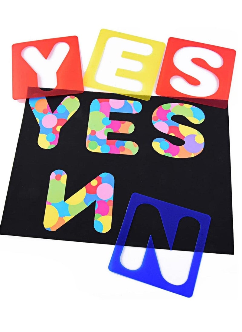 Y&D - 26 Pieces Alphabet Stencils Set Plastic Letter for Painting Learning, DIY Craft Decoration,for Toddlers Preschooler Learning Tool (3 x 3 Inches) - Image 1