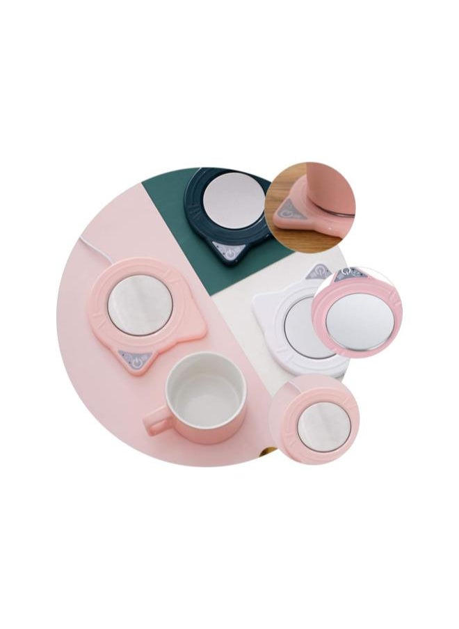 WYBOT - Coffee coffee mug heater Mug Warmer For Desk Cat Shape Usb Heating Cup Plate Coffee Mug Warmer Electric Beverage Tea Warmer Heated Coaster For Desk Office Home mug heater Pink electric mug warmer - Image 1