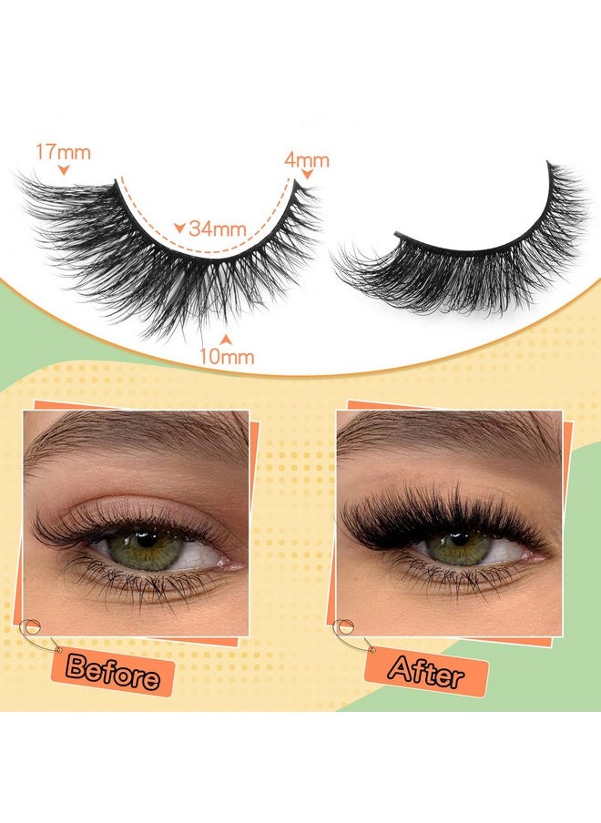 Zegaine - Natural Lashes Cat Eye Fluffy False Eyelashes Wispy Mink Lashes That Look Like Extensions Fox Eye Lashes 9 Pairs By Zegaine - Image 1
