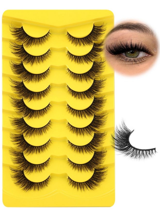 Zegaine - Natural Lashes Cat Eye Fluffy False Eyelashes Wispy Mink Lashes That Look Like Extensions Fox Eye Lashes 9 Pairs By Zegaine - Image 1