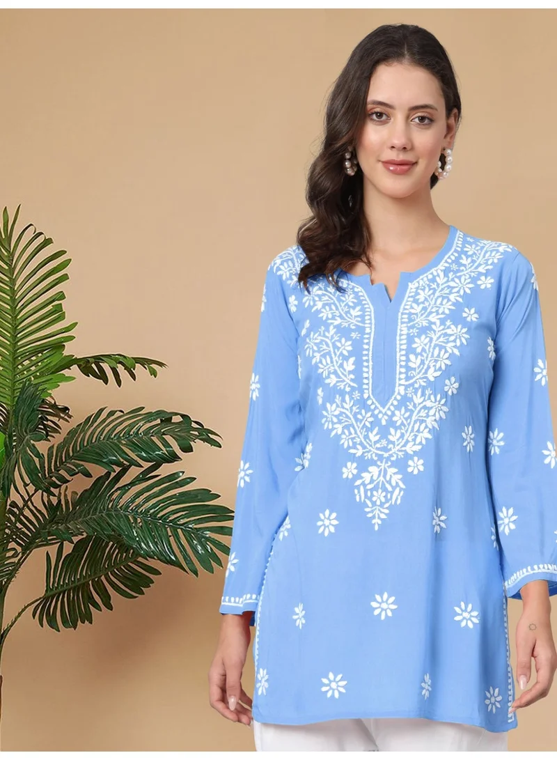 Alaya Hand Embroidered Chikankari Modal Kurti-AL3611