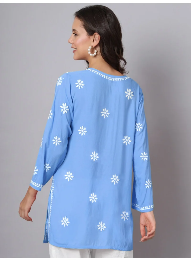 Alaya Hand Embroidered Chikankari Modal Kurti-AL3611