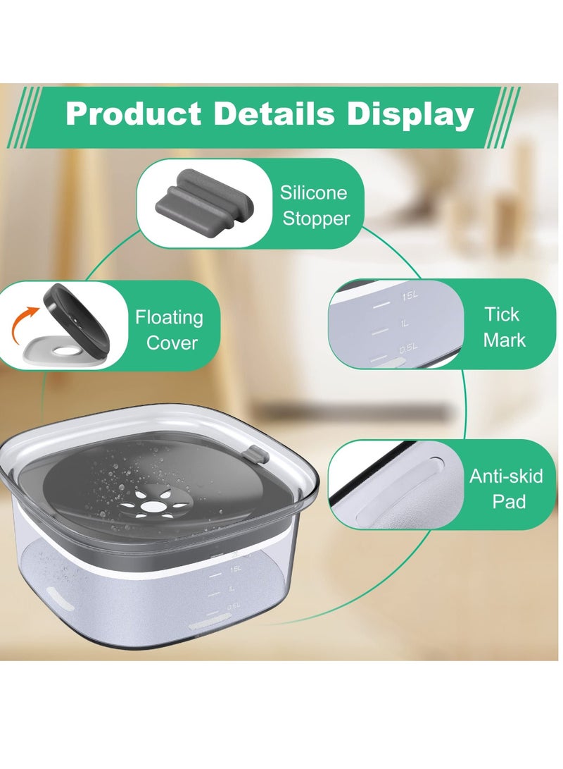 Large Capacity Dog Water Bowl, No Spill Water Bowl for Dogs,  Dog Food Water Bowl Slow Water Feeder, Suitable for Vehicle Carried Travel Drinking Water Bowl for Dogs, Cats - Image 3