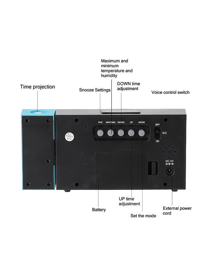 نيبمينينت ساعة منبه دوارة بشاشة عرض رقمية وإضاءة LED خلفية متعدد الألوان 17.90X3.80X9.00سنتيمتر - Image 2
