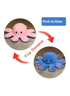 Large Cute Mood Octopus Hand Warmer Pillow Reversible Face Doll Eight Claw Flip Head Cover Stuffed Toy Doll-Color:Pink To Blue-Height:1.6m [large Lazy Sofa That Can Be Pulled Over, Get 20cm Of The Same Style] [can Be Flipped On Both Sides]