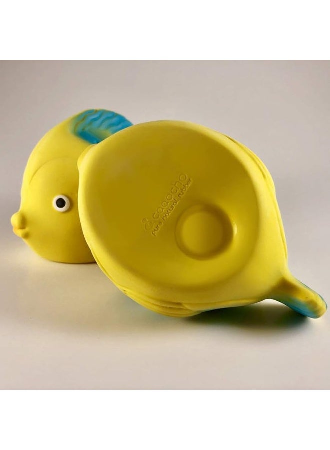 CaaOcho Pure Natural Rubber Bath Toy - La The Butterfly Fish Baby Toy - Hole Free Bath Toys, BPA Free Bath Toys for Infants, Without Holes Sealed Natural Rubber Baby Toy - Image 5