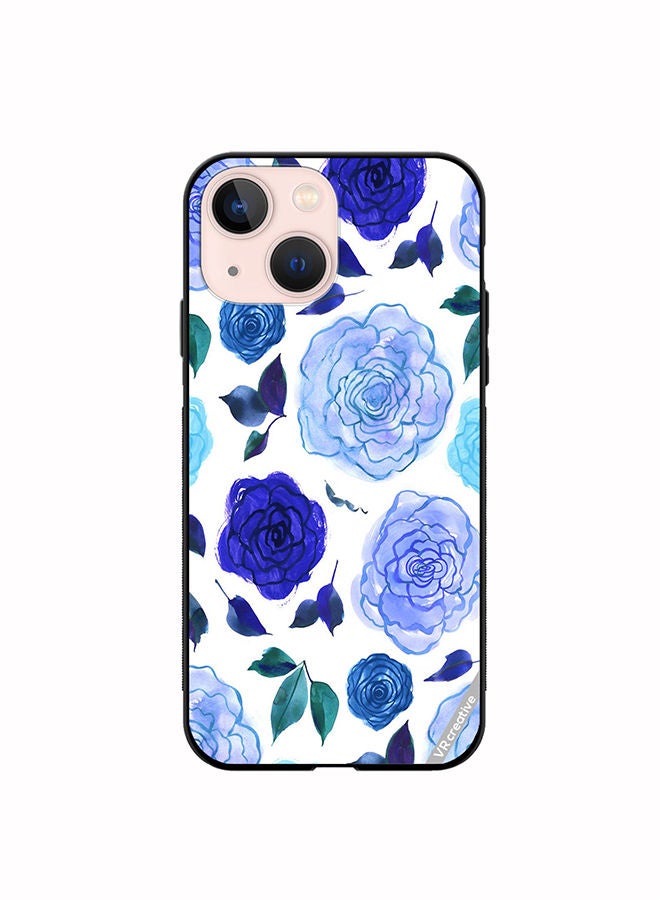 VR CREATIVE Protective Case Cover For Apple iPhone 14 Plus Blue Smot Flower Design Multicolour - Image 1