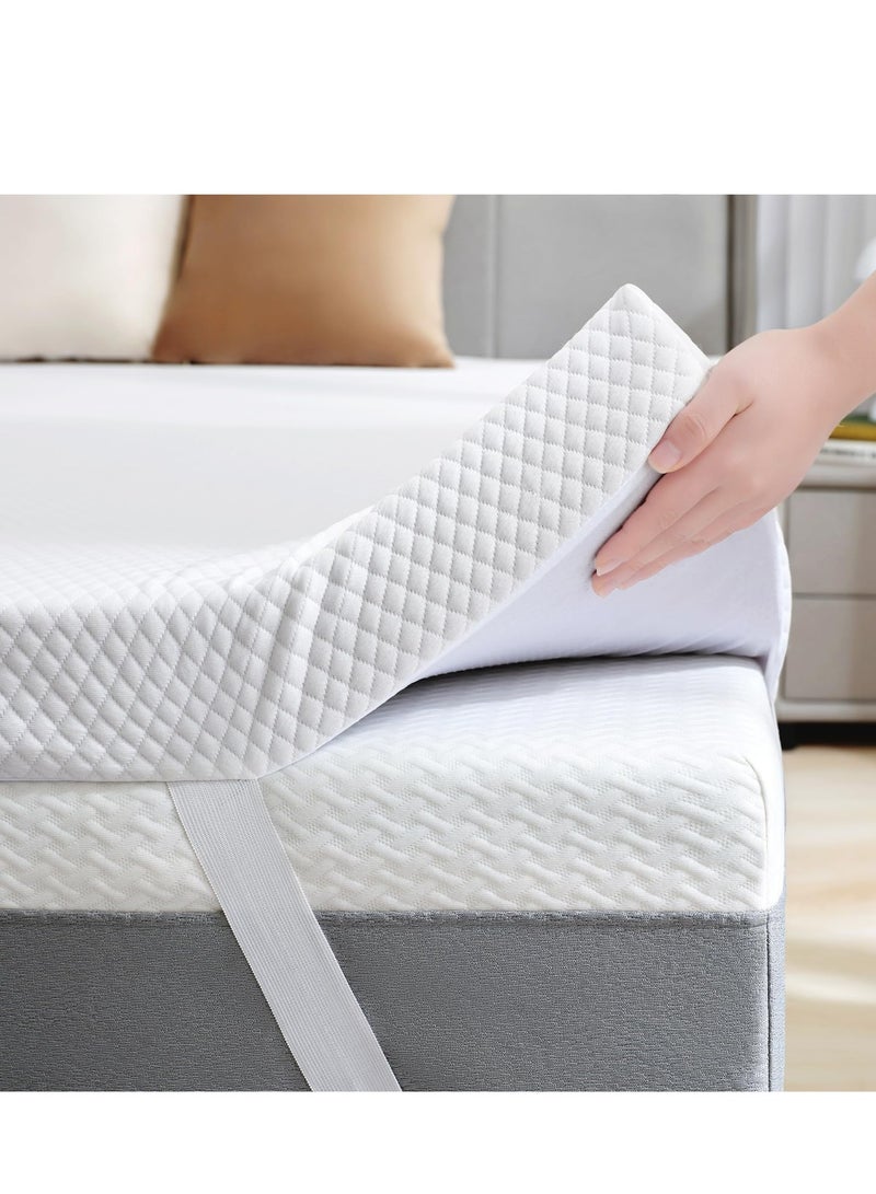 SINWEEK 2 Inch Gel Memory Foam Mattress Topper Twin Size, Ventilated High Density Pad for Back Pain, Bed Topper with Removable Soft Cover, CertiPUR-US Certified - Image 1