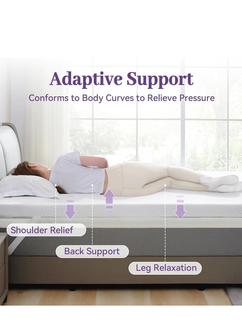 SINWEEK 2 Inch Gel Memory Foam Mattress Topper Twin Size, Ventilated High Density Pad for Back Pain, Bed Topper with Removable Soft Cover, CertiPUR-US Certified - Image 2