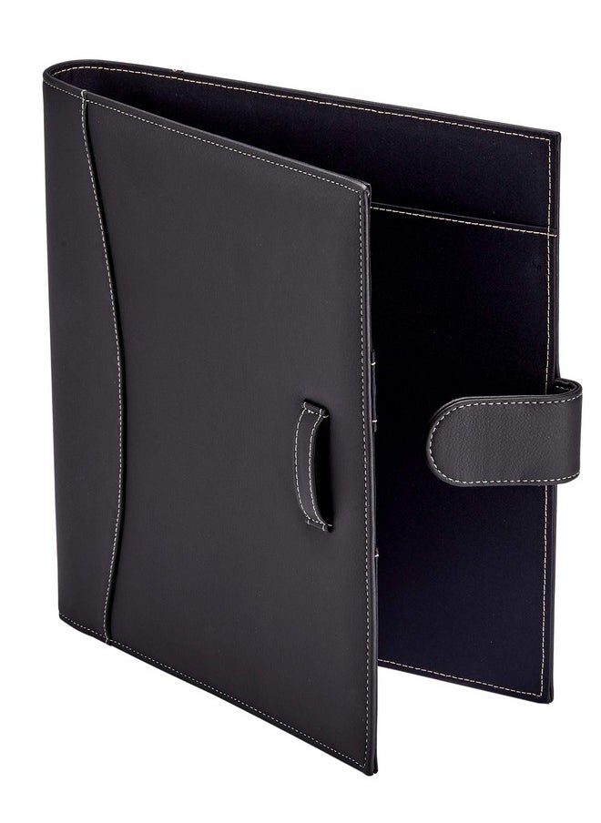 It's Academic - Executive Faux Leather Portfolio Folder Black - Image 1