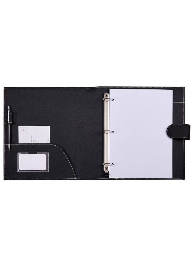 It's Academic - Executive Faux Leather Portfolio Folder Black - Image 1