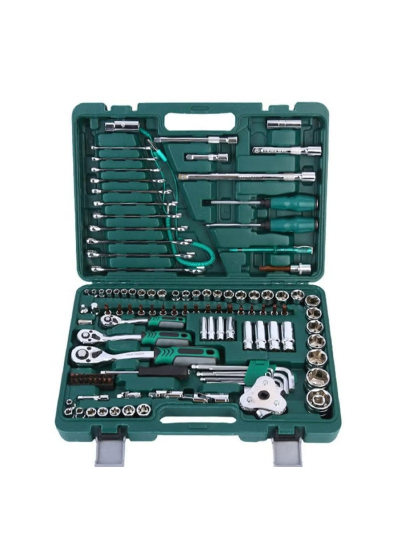 دينكس مجموعة أدوات إصلاح السيارات الميكانيكية - مجموعة كاملة من 121 قطعة تتضمن رؤوس المقبس والمفاتيح ومفكات البراغي والأدوات متعددة الوظائف، مقاومة للصدأ ومعالجة بالحرارة لمزيد من المتانة، حقيبة حمل منظمة وقابلة للحمل، مثالية للسيارات والدراجات النارية - Image 1