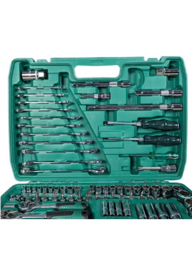 دينكس مجموعة أدوات إصلاح السيارات الميكانيكية - مجموعة كاملة من 121 قطعة تتضمن رؤوس المقبس والمفاتيح ومفكات البراغي والأدوات متعددة الوظائف، مقاومة للصدأ ومعالجة بالحرارة لمزيد من المتانة، حقيبة حمل منظمة وقابلة للحمل، مثالية للسيارات والدراجات النارية - Image 3